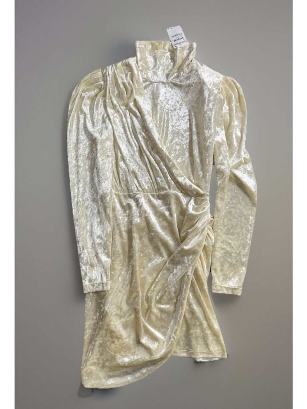 Ronny Kobo Dress NWT Medium Ivory Velvet Wrap High Neck Bodycon